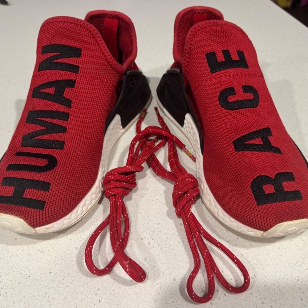 Adidas NMD HU Human Race Pharrell Williams Red 2016 Mens 7 Womens 8.5 Sneakers